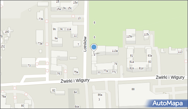 Toruń, Lotników, 4, mapa Torunia