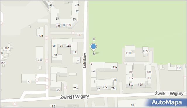 Toruń, Lotników, 6, mapa Torunia