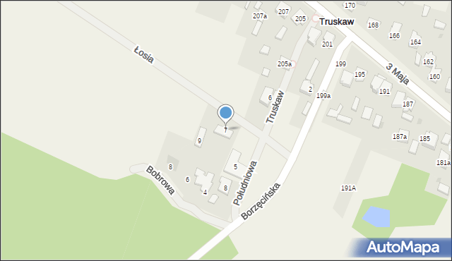 Truskaw, Łosia, 7, mapa Truskaw