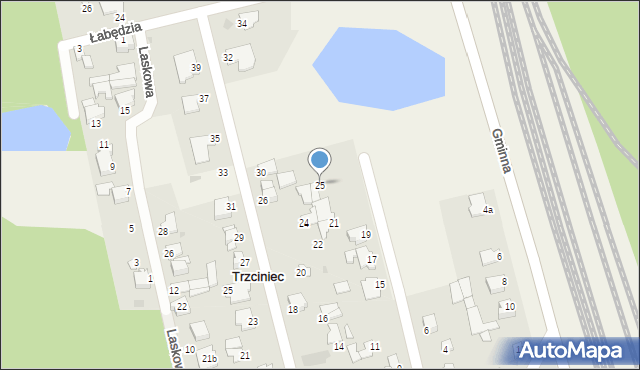 Trzciniec, Łosiowa, 25, mapa Trzciniec