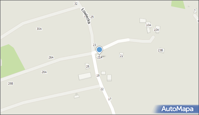 Tuchów, Łowiecka, 21A, mapa Tuchów