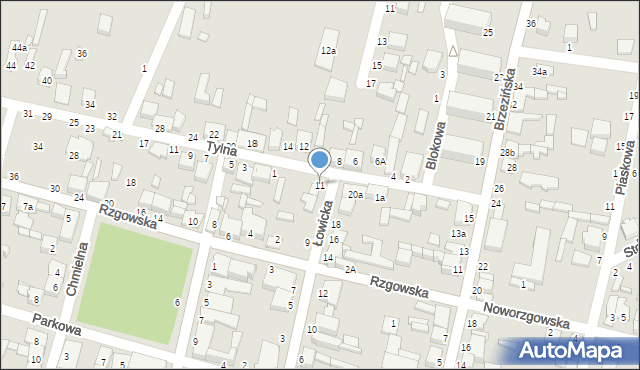 Tuszyn, Łowicka, 11, mapa Tuszyn