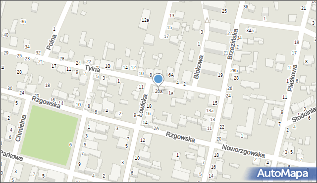 Tuszyn, Łowicka, 20a, mapa Tuszyn