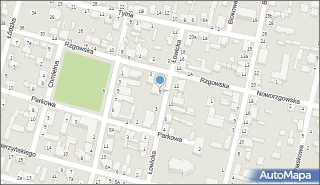 Tuszyn, Łowicka, 5, mapa Tuszyn