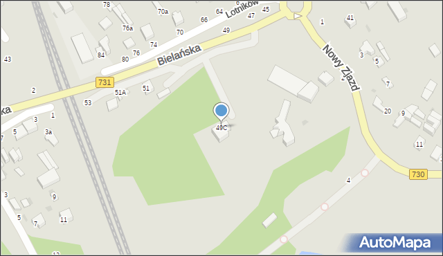 Warka, Lotników, 49C, mapa Warka
