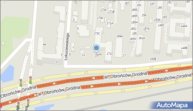 Warszawa, Łokuciewskiego Witolda, płk., 13, mapa Warszawy