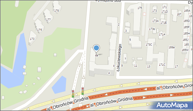 Warszawa, Łokuciewskiego Witolda, płk., 4a, mapa Warszawy