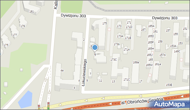 Warszawa, Łokuciewskiego Witolda, płk., 5, mapa Warszawy