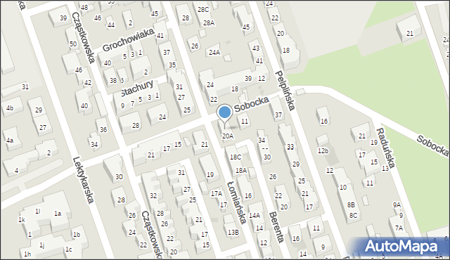 Warszawa, Łomiańska, 20B, mapa Warszawy