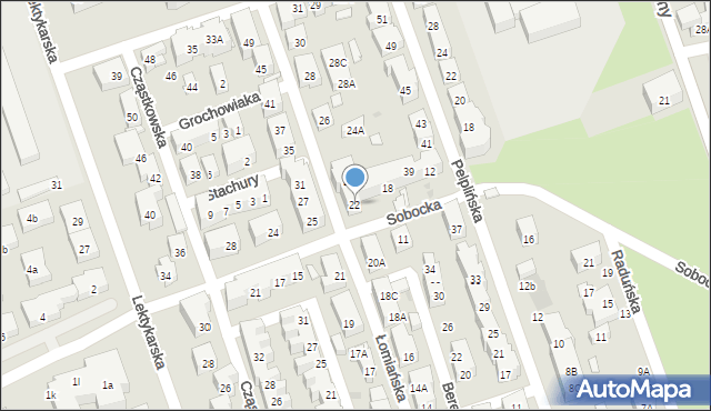 Warszawa, Łomiańska, 22, mapa Warszawy