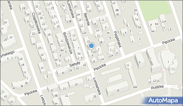 Warszawa, Łomiańska, 6A, mapa Warszawy