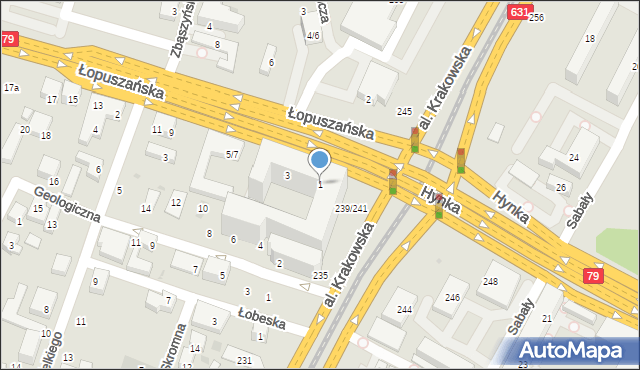 Warszawa, Łopuszańska, 1, mapa Warszawy