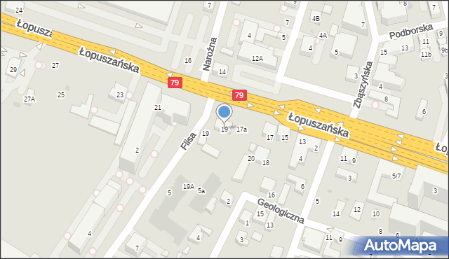 Warszawa, Łopuszańska, 19, mapa Warszawy