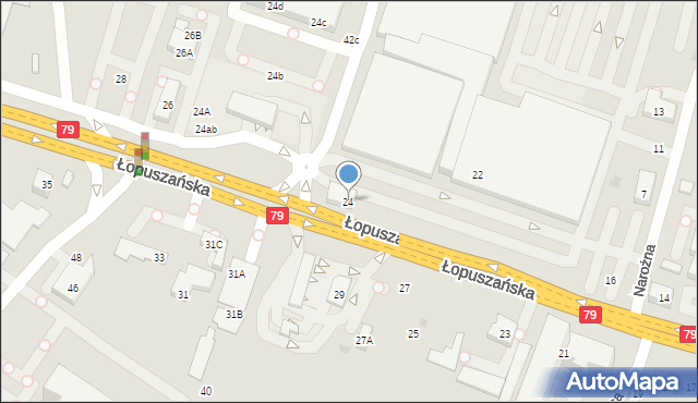 Warszawa, Łopuszańska, 24, mapa Warszawy