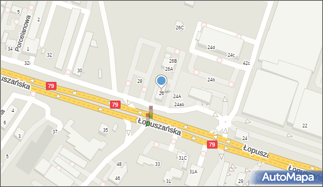 Warszawa, Łopuszańska, 26, mapa Warszawy