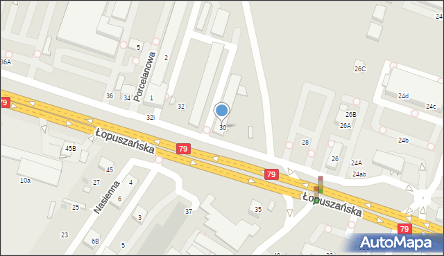 Warszawa, Łopuszańska, 30, mapa Warszawy