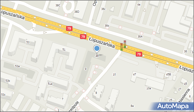 Warszawa, Łopuszańska, 49, mapa Warszawy