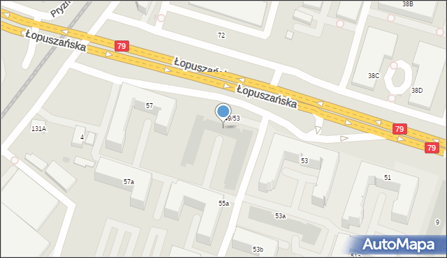 Warszawa, Łopuszańska, 55, mapa Warszawy