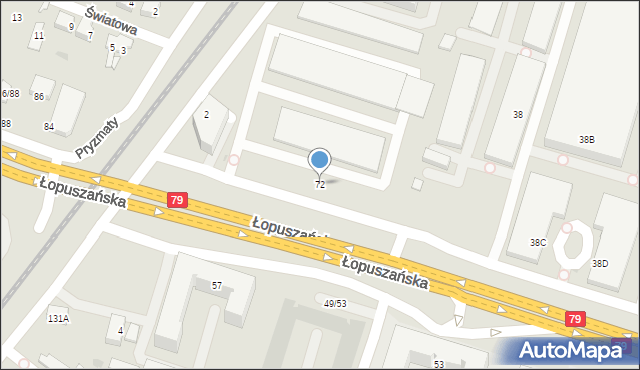 Warszawa, Łopuszańska, 72, mapa Warszawy