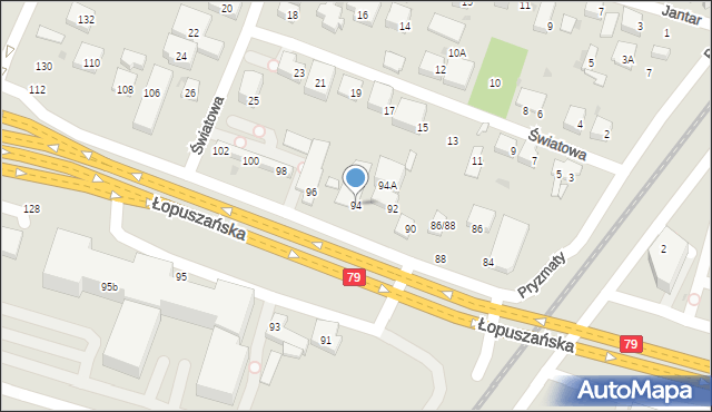 Warszawa, Łopuszańska, 94, mapa Warszawy