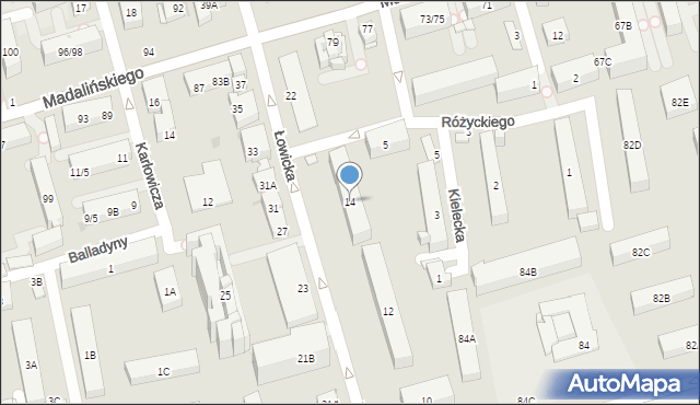 Warszawa, Łowicka, 14, mapa Warszawy