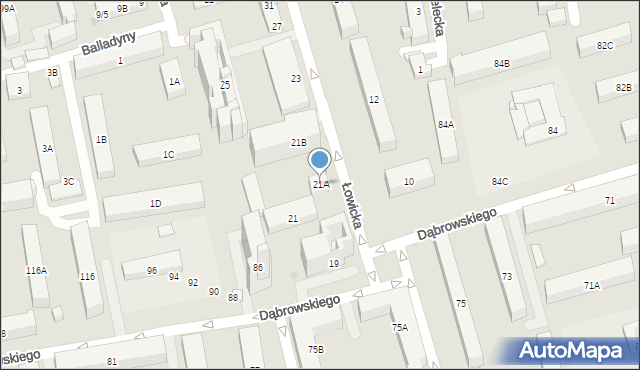 Warszawa, Łowicka, 21A, mapa Warszawy