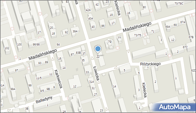 Warszawa, Łowicka, 22, mapa Warszawy