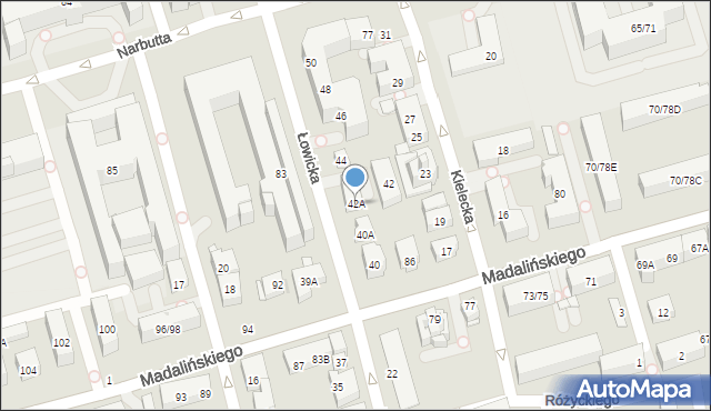Warszawa, Łowicka, 42A, mapa Warszawy