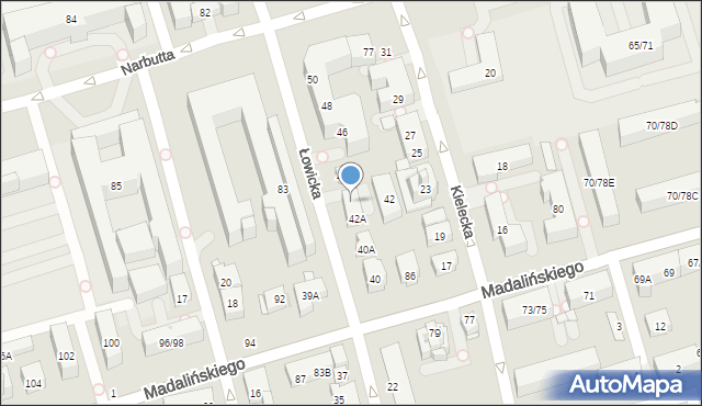 Warszawa, Łowicka, 42B, mapa Warszawy