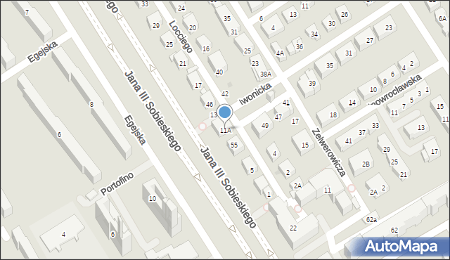 Warszawa, Locciego Augustyna, 11A, mapa Warszawy