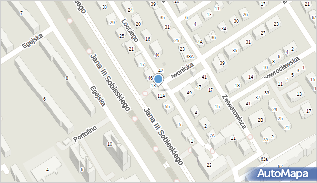 Warszawa, Locciego Augustyna, 11B, mapa Warszawy