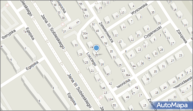 Warszawa, Locciego Augustyna, 20, mapa Warszawy