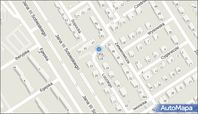 Warszawa, Locciego Augustyna, 30, mapa Warszawy
