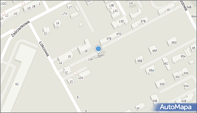 Warszawa, Łokciowa, 12b, mapa Warszawy