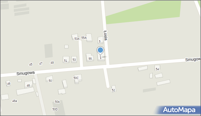 Warszawa, Łosia, 1, mapa Warszawy