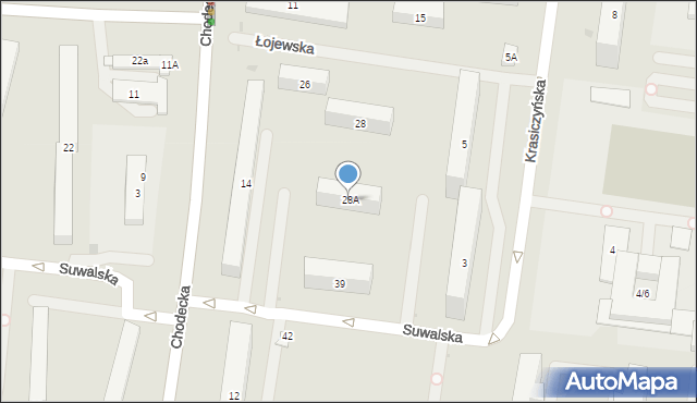 Warszawa, Łojewska, 28A, mapa Warszawy