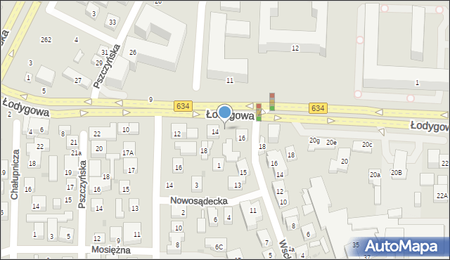 Warszawa, Łodygowa, 14A, mapa Warszawy