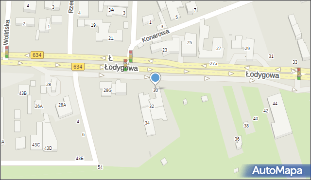 Warszawa, Łodygowa, 30, mapa Warszawy