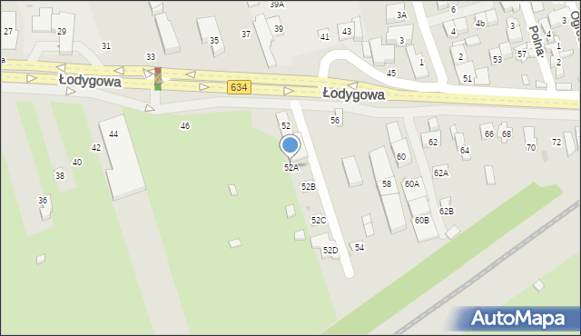 Warszawa, Łodygowa, 52A, mapa Warszawy