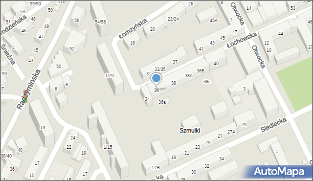 Warszawa, Łochowska, 36, mapa Warszawy