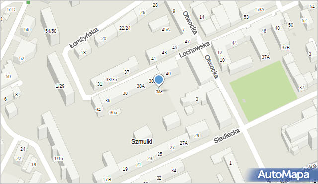 Warszawa, Łochowska, 38c, mapa Warszawy