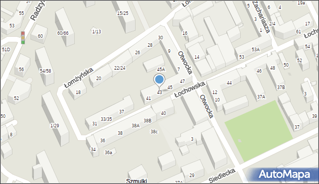 Warszawa, Łochowska, 43, mapa Warszawy