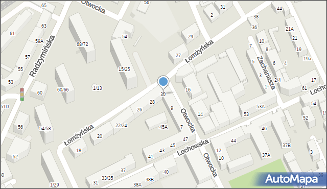 Warszawa, Łomżyńska, 30, mapa Warszawy