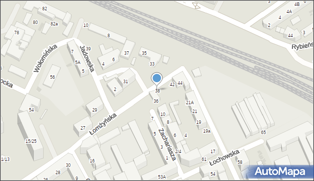 Warszawa, Łomżyńska, 38, mapa Warszawy