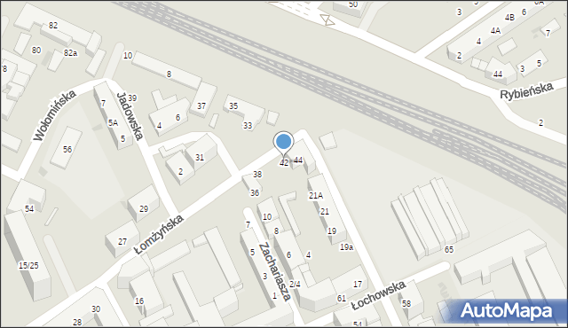 Warszawa, Łomżyńska, 42, mapa Warszawy