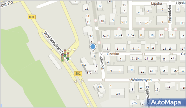 Warszawa, Łotewska, 3A, mapa Warszawy