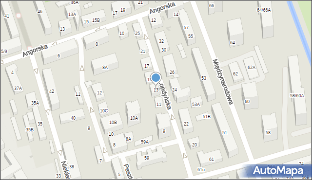 Warszawa, Londyńska, 13, mapa Warszawy