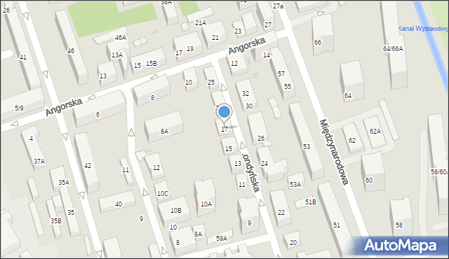 Warszawa, Londyńska, 17, mapa Warszawy