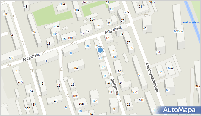 Warszawa, Londyńska, 21, mapa Warszawy