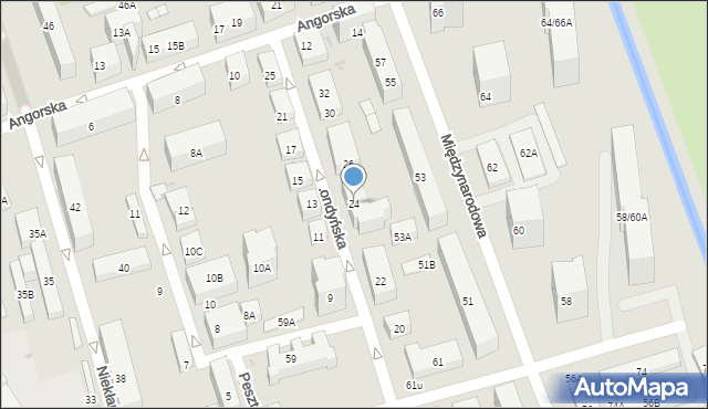 Warszawa, Londyńska, 24, mapa Warszawy